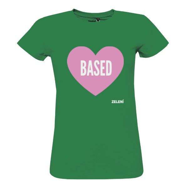 100% bio tričko Based – zelená, dámské