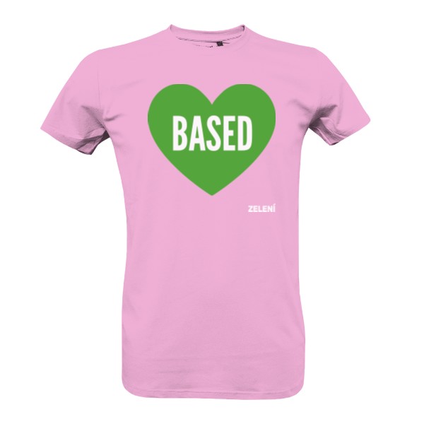 100% bio tričko Based – růžová, pánské