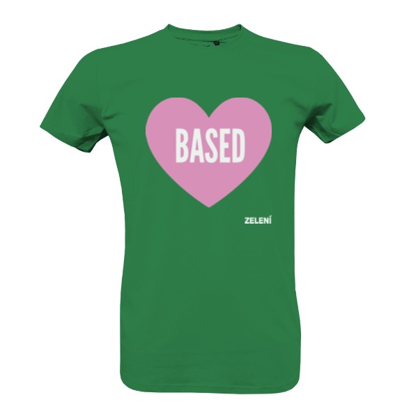 100% bio tričko Based – zelená, pánské