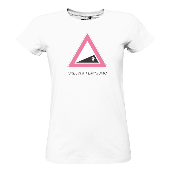 100% BIO tričko "Sklon k feminismu" - dámské bílé