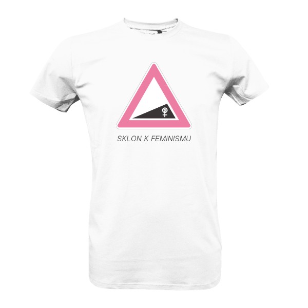 100% BIO tričko "Sklon k feminismu" - pánské bílé