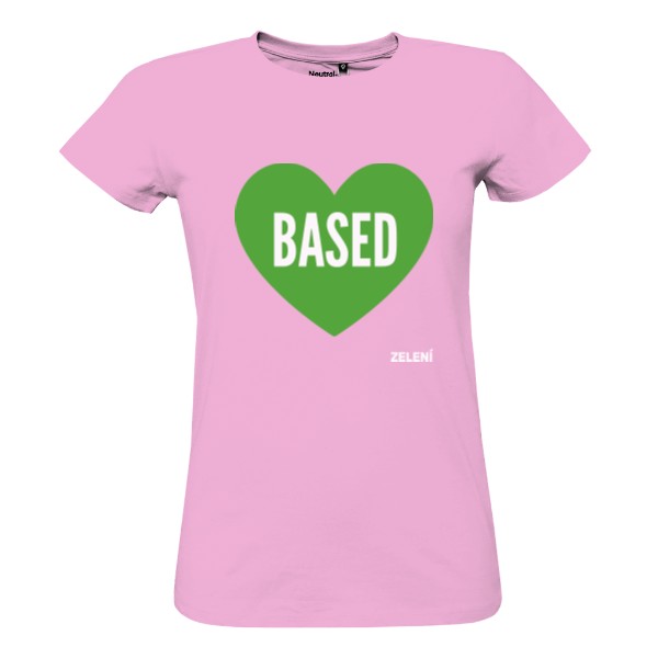 100% bio tričko Based – růžová, dámské