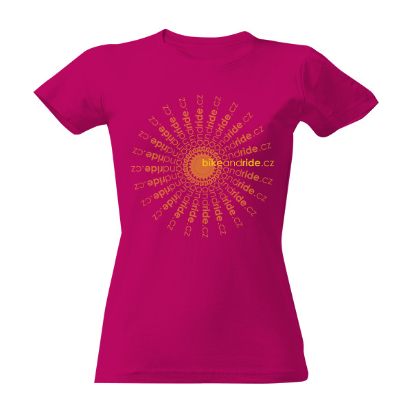Tričko s potiskem BikeAndRide.cz - lady fan yellow